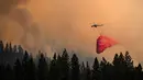 Di kawasan lain di California, petugas pemadam kebakaran masih berusaha memadamkan kebakaran hutan yang masif yang terjadi sejak 24 Juli lalu. (JOSH EDELSON/AFP)