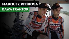 Marc Marquez dan Dani Pedrosa mendapat tantangan dari Repsol untuk kendarai traktor