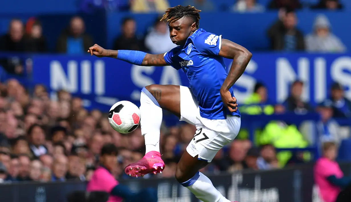 5. Moise Kean - Pemain Everton ini tengah dikaitkan dengan Juventus pada musim panas ini. Bianconeri dikabarkan ingin memulangkan Moise Kean ke Turin pada musim panas ini. (AFP/Paul Ellis)