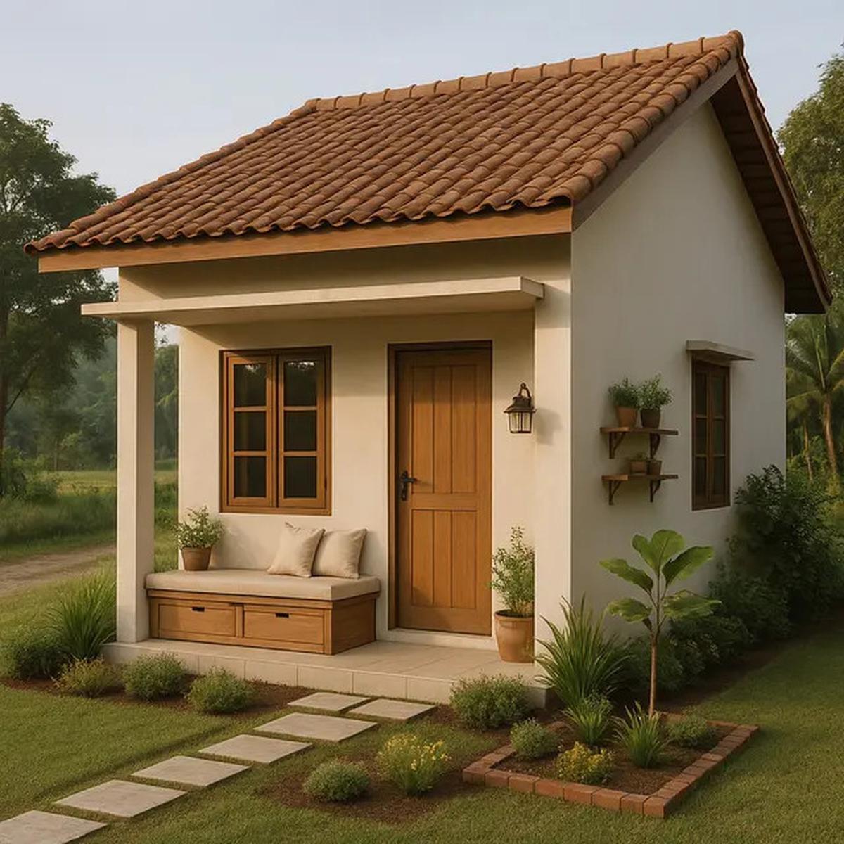 10 Desain Rumah Sederhana Minimalis 6x9 Meter di Desa dengan Teras dan Taman Mini, Referensi Hunian Asri 2025