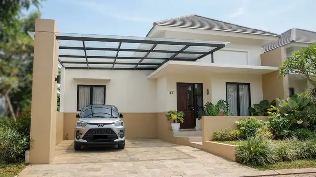Putih Gading dan Beige untuk Teras Minimalis yang Terang