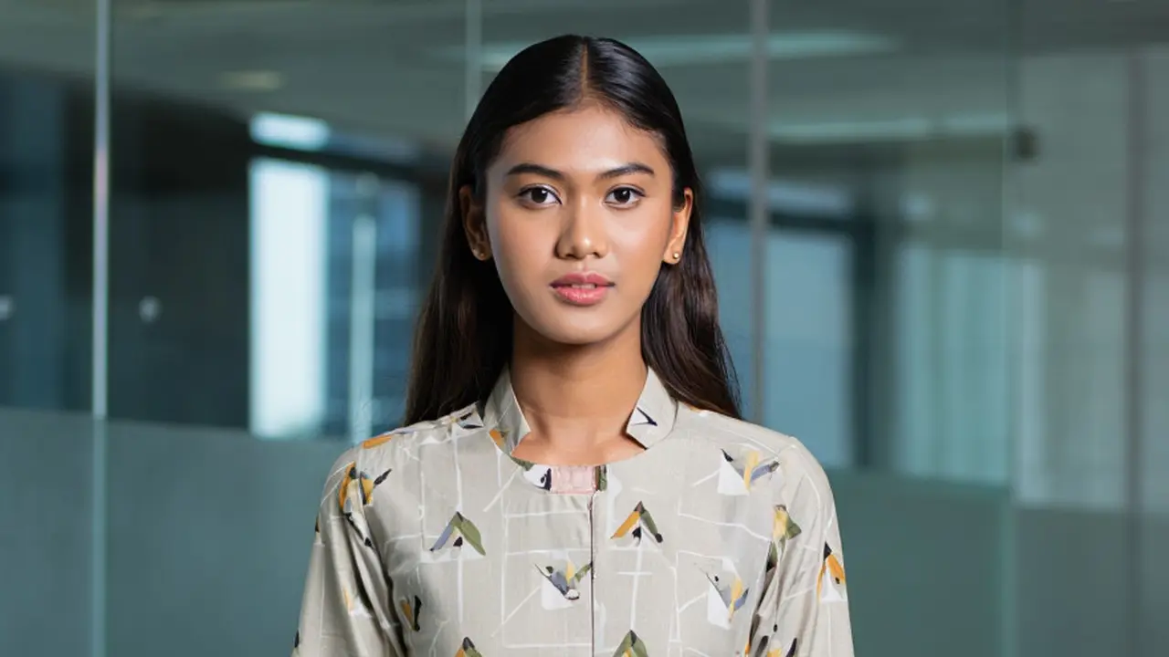 Dress Batik Puffy Sleeve Elegan