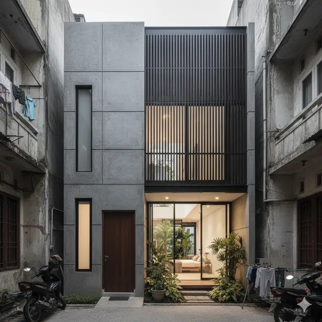 Inspirasi Rumah Minimalis Modern di Gang Sempit