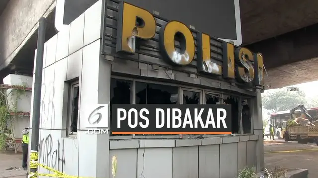 Aksi unjuk rasa Selasa (24/9/2019) malam diwarnai insiden pembakaran pos polisi di kawasan Slipi Jakarta Barat. Sejumlah tersangka diperiksa di Mapolres Jakarta Barat.