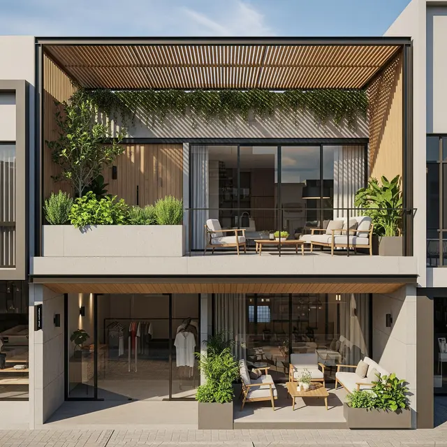 Desain Rumah Minimalis 2 Lantai dengan Toko di Bawah (Image by Gemini AI)