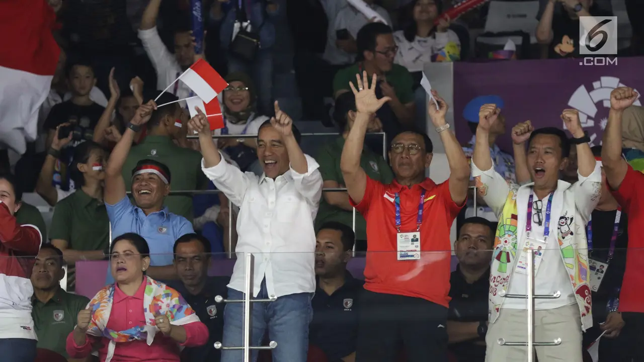 Presiden Jokowi Saksikan Final Bulutangkis Beregu Putra Asian Games 2018