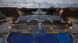 Pemindahan lokasi pelantikan terkait cuaca dingin yang akan terjadi pada Senin 20 Januari 2025. (Kevin Dietsch/GETTY IMAGES NORTH AMERICA/Getty Images via AFP)
