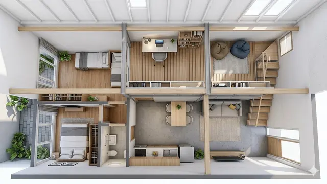 Desain Rumah 2 Kamar Type 36 di Lahan Sempit Memanjang (Foto: Gemini AI)