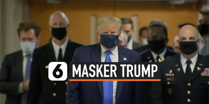 VIDEO: Kejadian Langka, Presiden Trump Pakai Masker di Depan Publik