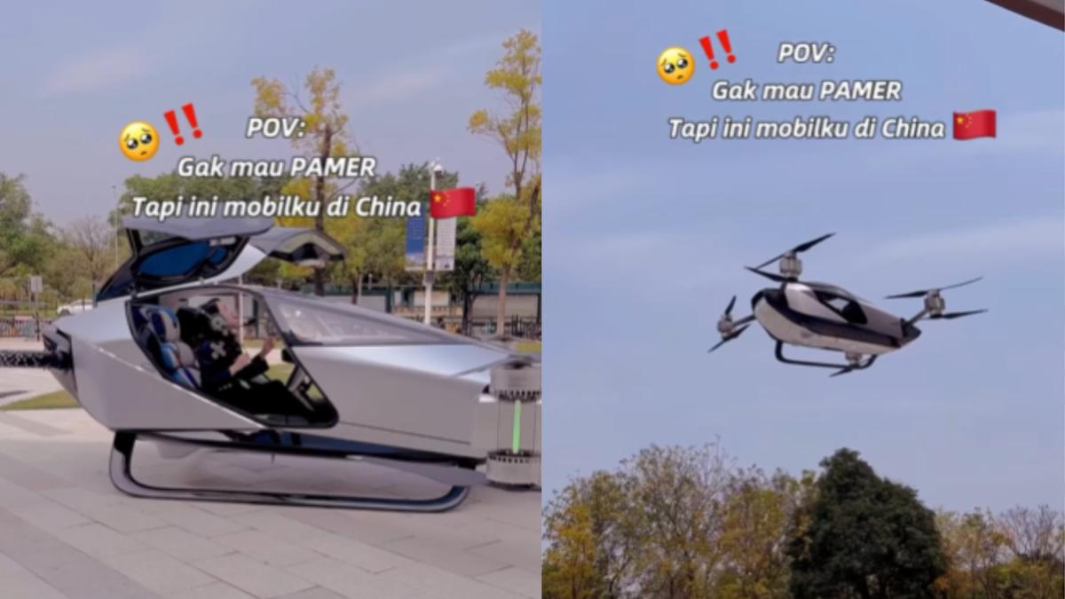 Perempuan Cantik Asal Indonesia Pamer Naik Mobil Terbang di China, Aksinya Langsung jadi Sorotan