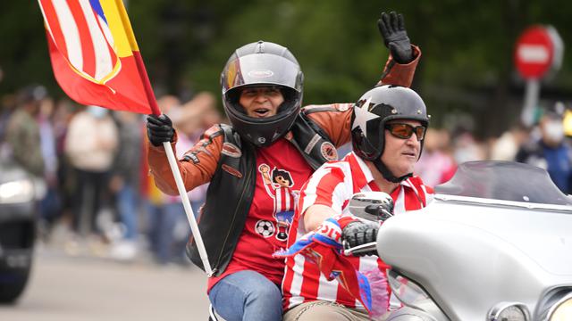 Suporter Atletico Madrid turun ke jalan rayakan gelar juara Liga Spanyol