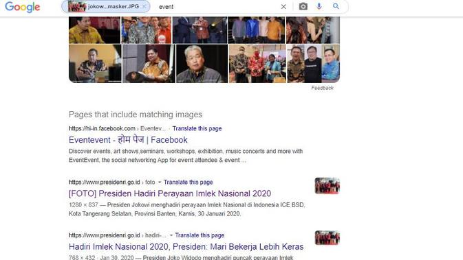 Cek Fakta  menelusuri klaim foto Jokowi mencontohkan Covid-19 hilang saat Imlek