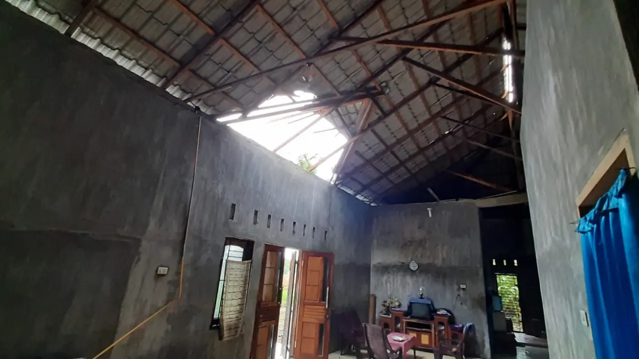 Salah satu rumah warga Binjai yang rusak