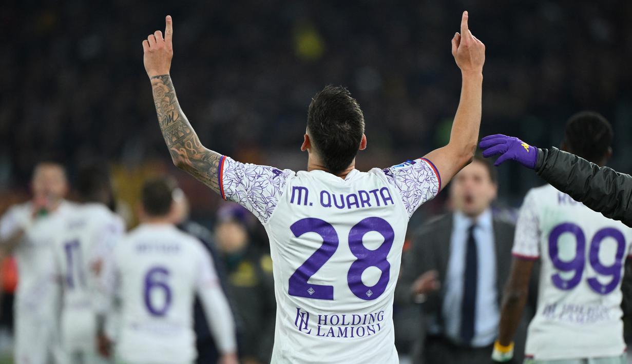 Fiorentina menyamakan skor berkat gol Lucas Martinez di babak kedua. (Alberto PIZZOLI / AFP)