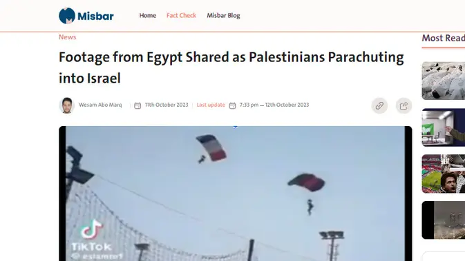 <p>Penelusuran klaim video tentara Hamas terjun payung mendarat di Israel</p>