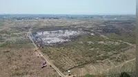 Kondisi lahan PT Pertamina yang kebakaran di Tuban. (Istimewa)