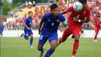 Timnas Thailand U-22 vs Timnas Myanmar U-22 di semifinal SEA Games 2017, Sabtu (26/8/2017). (Bola.com/Masoc)