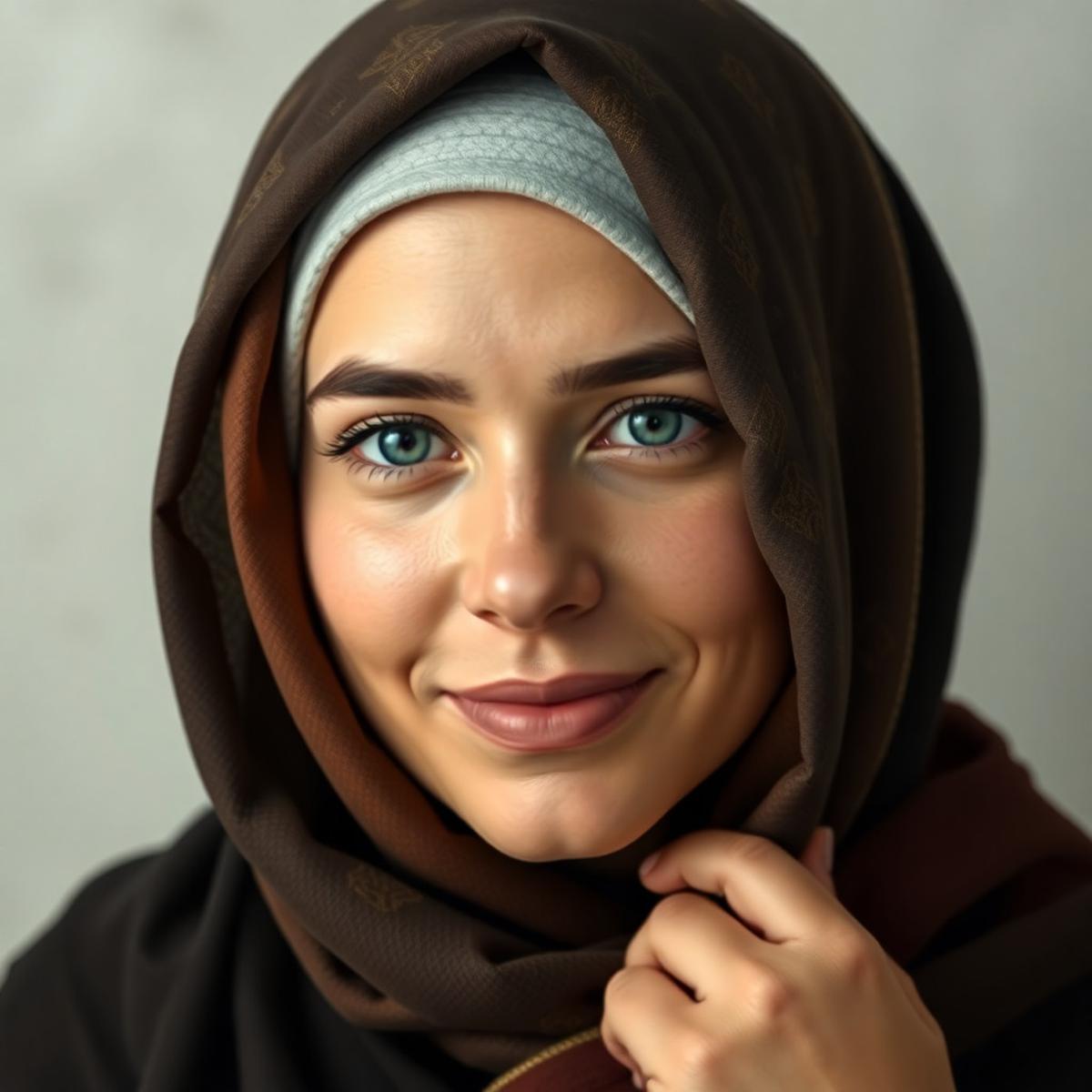 Ilustrasi Rebecca Brooke memakai hijab