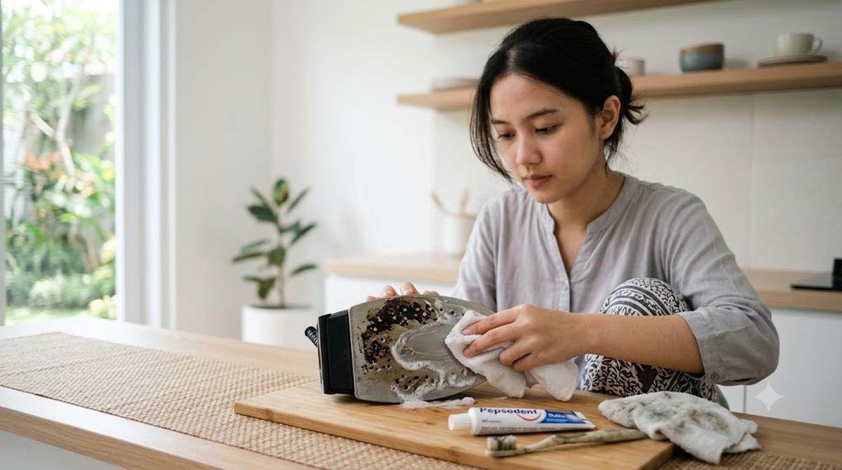 Cara Menghilangkan Bekas Plastik yang Menempel di Setrika