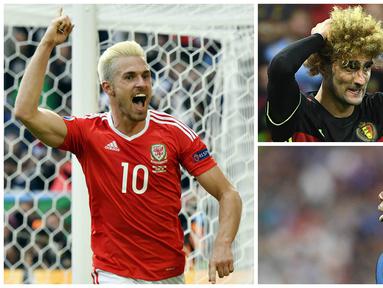 Inilah 6 bintang yang tampil dengan gaya rambut beda di Piala Eropa 2016. (AFP)
