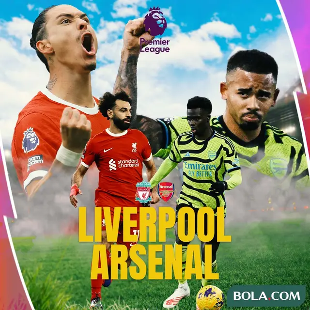 Link Live Streaming Liverpool Vs Arsenal, Minggu 24 Desember 2023 Inggris