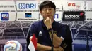 "Kami fokus ke pertandingan, bukan hiburan. Apalagi ini Argentina, tidak hanya mengandalkan Messi," tegas Shin Tae-yong. (Liputan6.com/Helmi Fithriansyah)