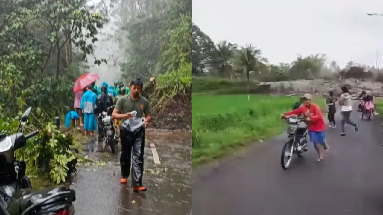 Banjir lahar dingin di Gunung Semeru membuat longsor sehingga sejumlah jalan dialihkan