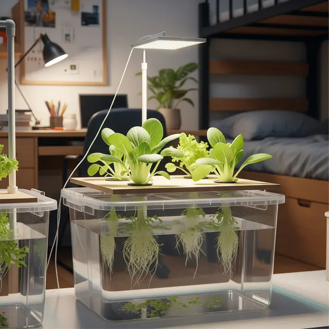 Kebun Hidroponik Minimalis di Kamar Kos Tanpa Ribet dan Tanpa Tanah (AI)