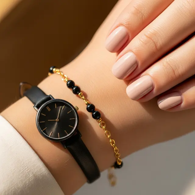 9 Model Gelang Emas Gram Kecil yang Cocok dengan Jam Tangan Hitam, Tampil Modern