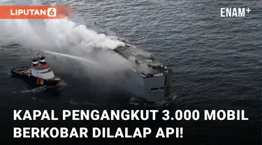 Kapal Kargo Pengangkut 3.000 Mobil Terbakar di Lepas Pantai Belanda