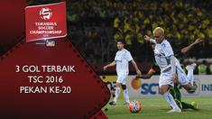 Video highlights 3 gol terbaik di Torabika Soccer Championship 2016 pekan ke-20.