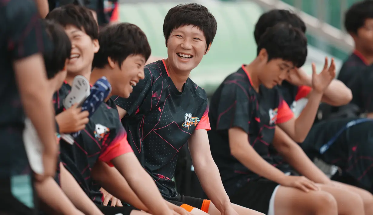 Sesi latihan tersebut berlangsung di Suwon, Korea Selatan pada Senin (19/05/2026) waktu setempat. (AP Photo/Lee Jin-man)