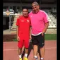 Evan Dimas saat menjalani latihan perdana selama masa trial di UE Llagostera. (UELlagostera.cat)