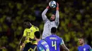 Tambahan tiga poin membuat Kolombia naik ke posisi ketiga klasemen kualifikasi Piala Dunia 2026 zona Amerika Selatan dengan sembilan poin dari lima laga. (AP Photo/Ivan Valencia)