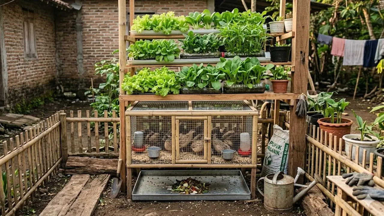 Kombinasi Kebun dan Ternak di Lahan 1x1 Meter