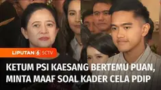 Ketua Umum Partai Solidaritas Indonesia, Kaesang Pangarep kemarin bertemu dengan Ketua DPP PDI Perjuangan, Puan Maharani. Kaesang meminta maaf kepada Puan, terkait kader PSI yang pernah mencela PDIP. Usai bertemu Puan, Kaesang menyambangi Ketua Umum ...