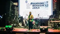 Politisi sekaligus legislator senayan asal Bandung Muhammad Farhan saat mengikuti kegiatan Bandung Menagih Janji untuk kemerdekaan Palestina. (Istimewa)