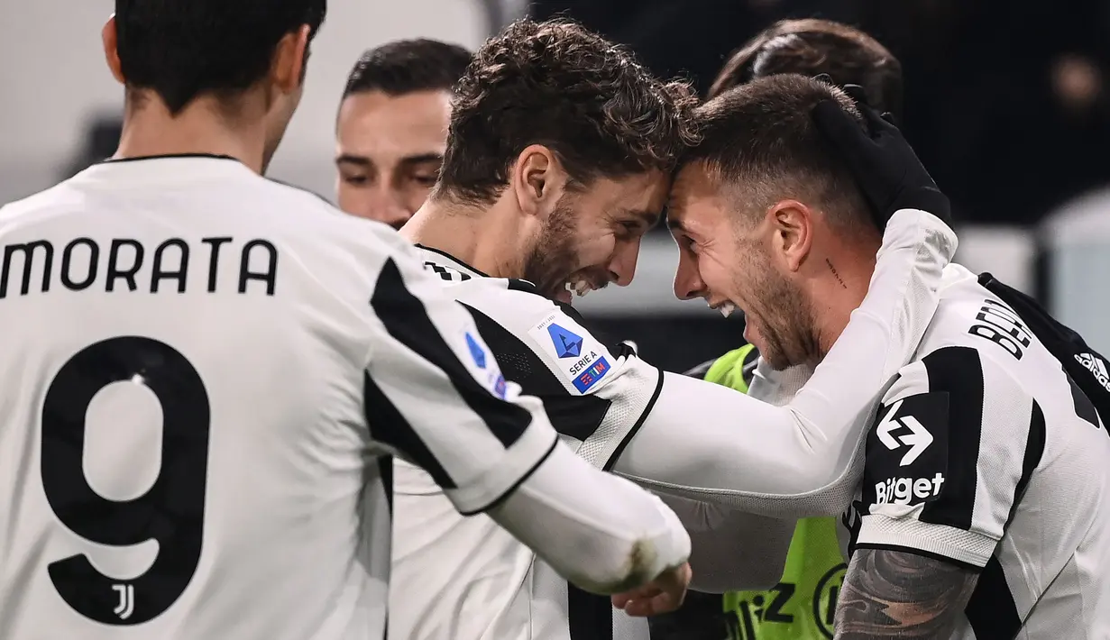 Hasil kemenangan tersebut juga membuat Juventus menempati urutan kelima klasemen dengan raihan 34 poin, sekaligus meneruskan tren positifnya di Liga Italia 2021/2022. (AFP/Marco Bertorello)