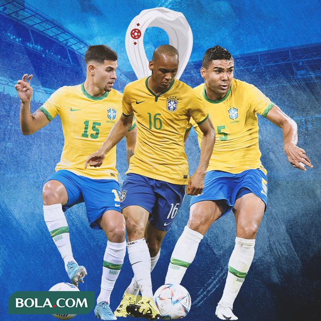 Ilustrasi - Casemiro, Bruno Guimaraes, Fabinho