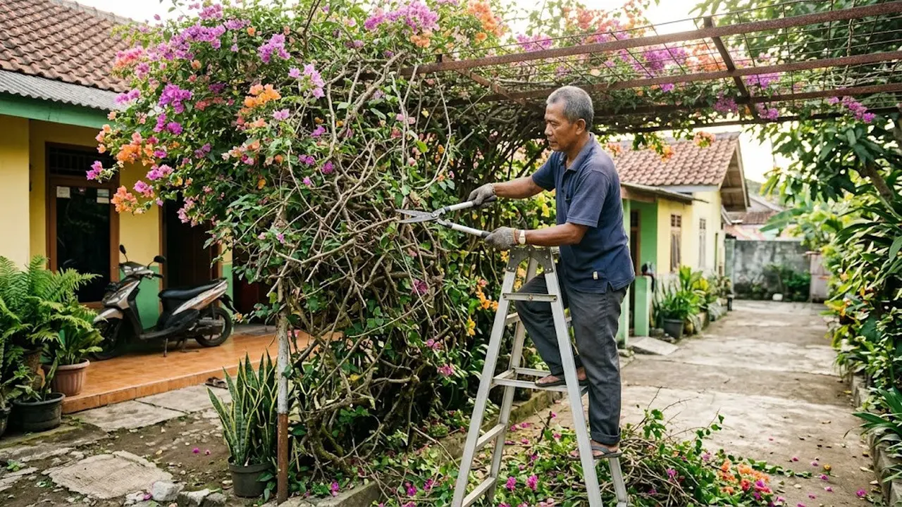 Tips Memangkas Bougenville agar Rambatannya Tidak Kusut dan Bertumpuk