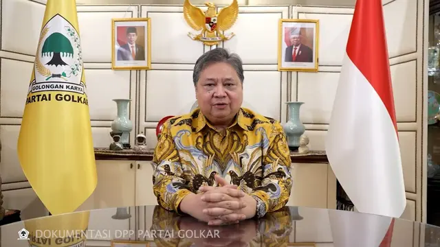 Airlangga Hartarto menyampaikan Pidato Resmi Pengunduran Diri sebagai Ketua Umum Partai Golkar.
