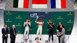 Pebalap Indonesia, Rio Haryanto, kembali meraih juara di Sprint Race GP2 Seri Inggris yang berlangsung di Sirkuit Silverstone, Inggris. Minggu (5/7/2015). (GP2 Media Service)