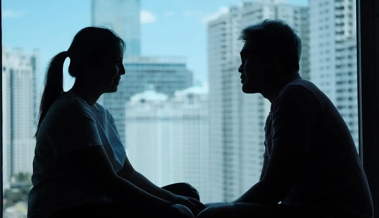 Foto hitam putih berhadapan dengan sang suami, Tya terlihat senyum sumringah, sedangkan suaminya terlihat menatap terlihat kurang semangat. Itulah inti kalimat pembuka dalam keterangan foto tersebut. (Instagram/tya_ariestya)