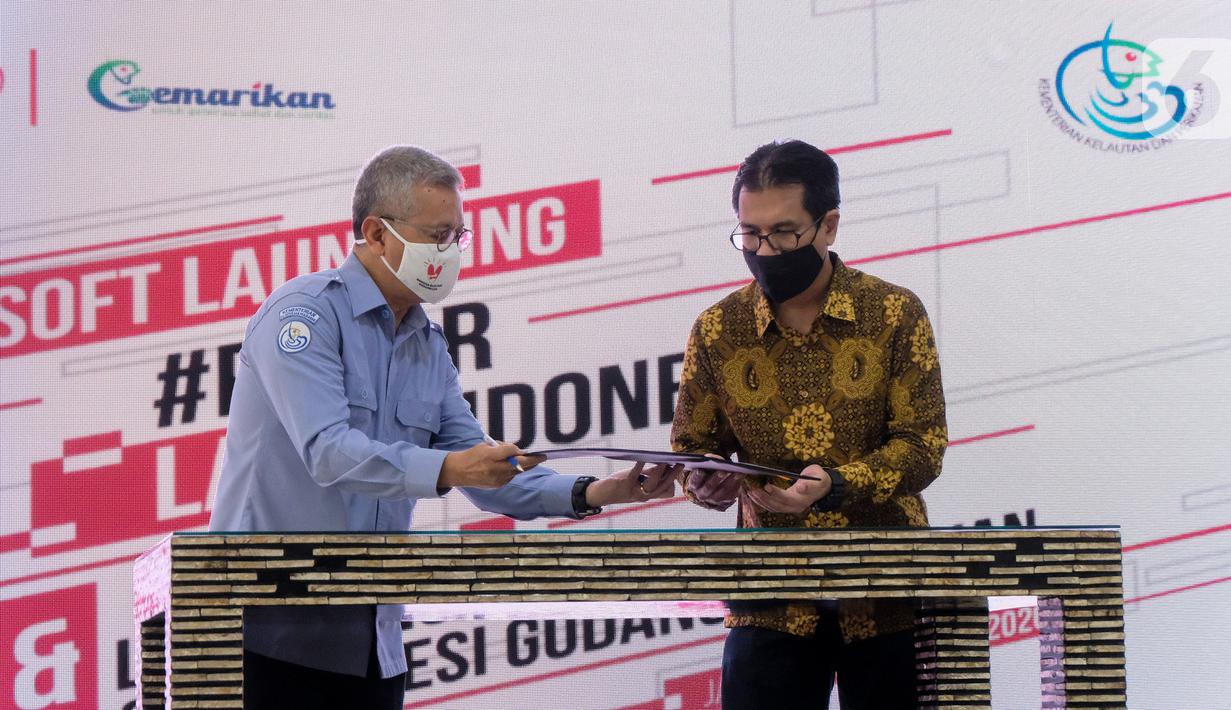 Kementerian Kelautan dan Perikanan (KKP) dan Gojek dalam MoU tersebut menyediakan fasilitasi pemasaran produk UMKM kelautan dan perikanan melalui layanan pemesanan dan pengantaran aplikasi GoFood. (Liputan6.com/HO/Ading)