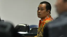Muhtar Ependy, orang dekat mantan Ketua Mahkamah Konstitusi (MK) Akil Mochtar, terancam pidana 12 tahun penjara, Jakarta, Kamis (20/11/2014). (Liputan6.com/Miftahul Hayat)