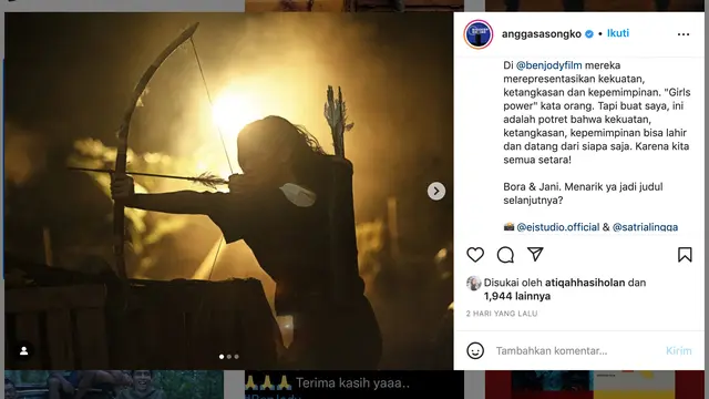 Unggahan Angga Dwimas Sasongko soal Ben & Jody. (Foto: Instagram @anggasasongko)