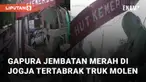 Sebuah gapura roboh terekam kamera CCTV mengundang perhatian