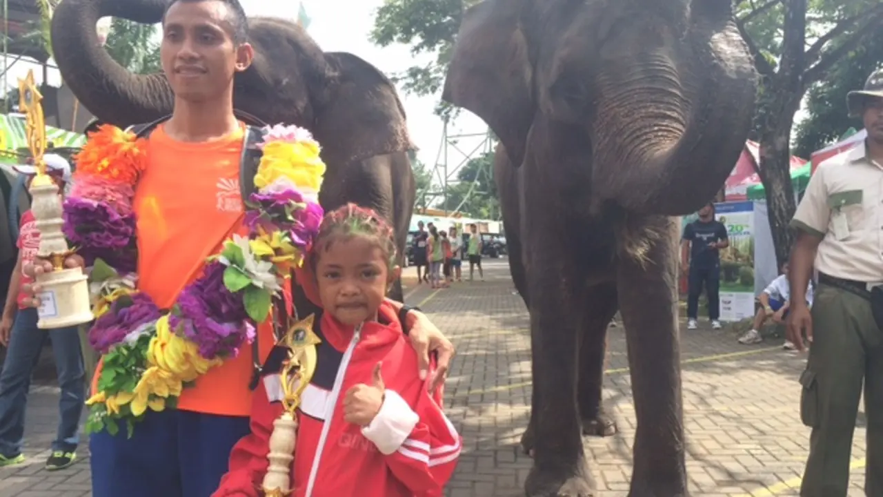Hawila, Bocah yang Pertama Capai Garis Finis Safari Run 2016