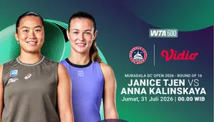 Streaming WTA 500: Mubadala DC Open - Janice Tjen vs Anna Kalinskaya di Vidio