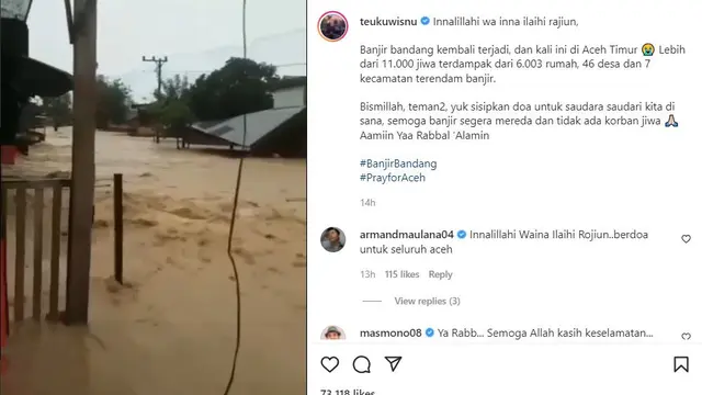 Unggahan Teuku Wisnu. (Instagram/ teukuwisnu)